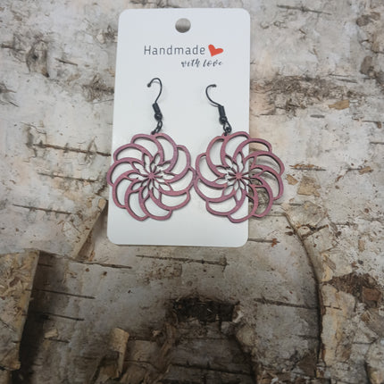 Handmade with Love - Natural Wood Medallion Earrings