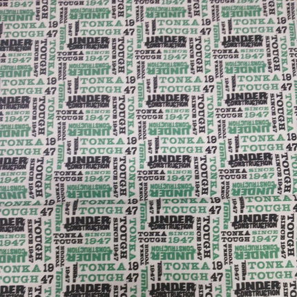 Tonka- Under Construction Green Cotton Fabric