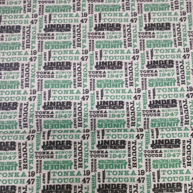 Tonka- Under Construction Green Cotton Fabric