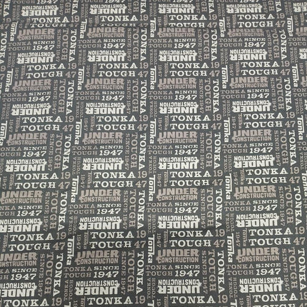 Tonka- Under Construction Black Cotton Fabric