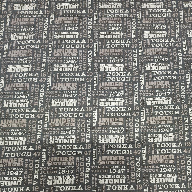 Tonka- Under Construction Black Cotton Fabric