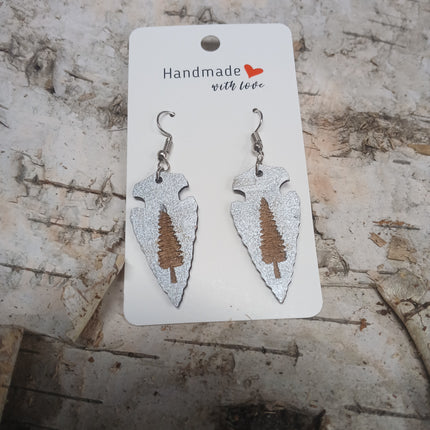 Handmade with Love - Natural Wood Arrowhead Earrings
