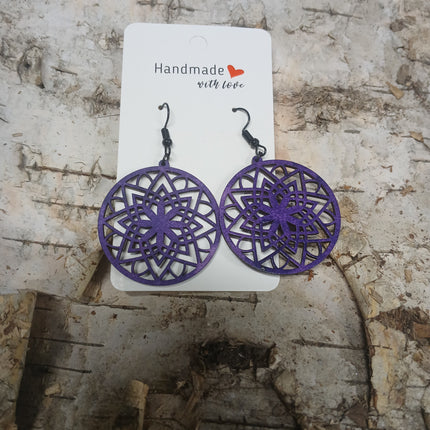 Handmade with Love - Natural Wood Medallion Earrings