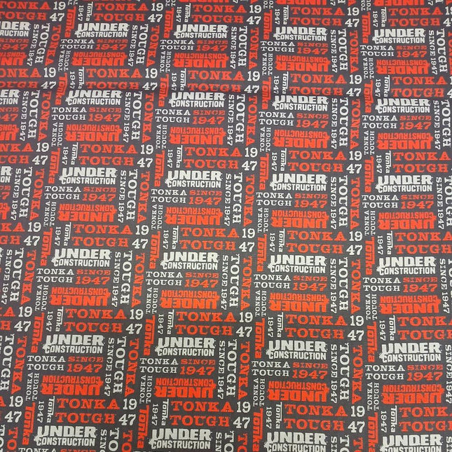 Tonka- Under Construction Red Cotton Fabric