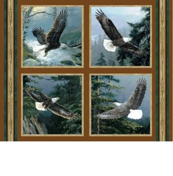 All He Surveys Eagles Pillow Panel Cotton Fabric