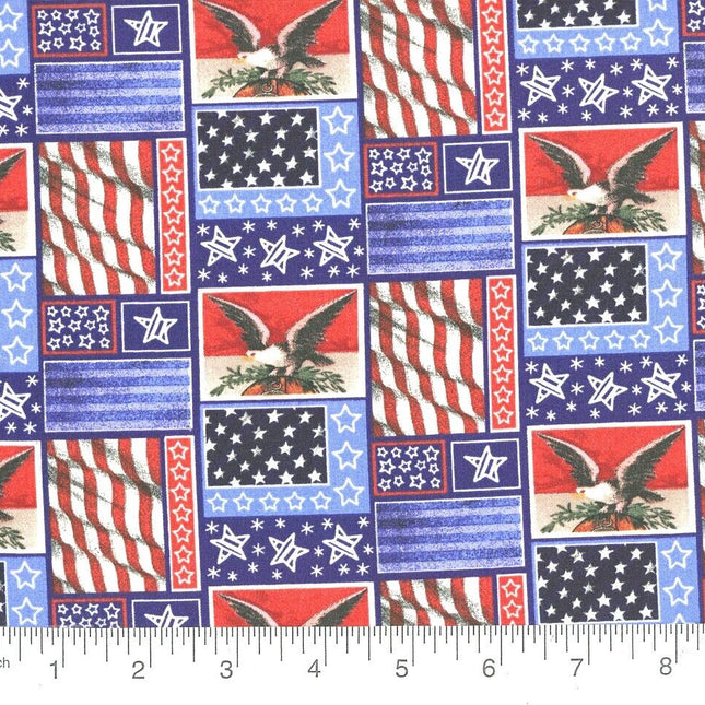 Curtain Valance - Patriotic Flag Patched Cotton