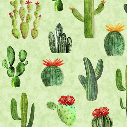 Cowboy Up Cactus Green Cotton Fabric
