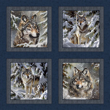 Handmade Tapestry "Snow Bound Wolves”