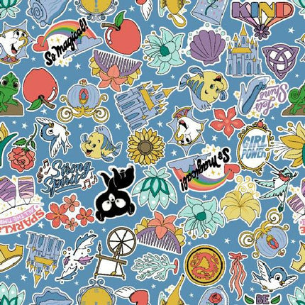 Princess Sticker Pack Cotton Fabric