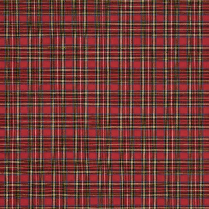 Tartan Plaid Red & Green Flannel Fabric