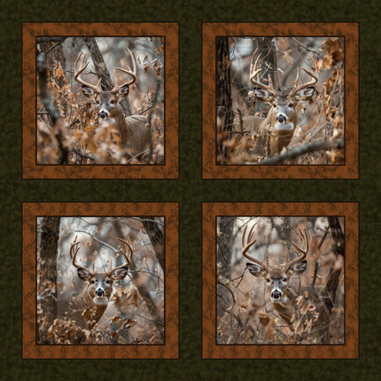 Timber Buck Pillow Panel Cotton Fabric