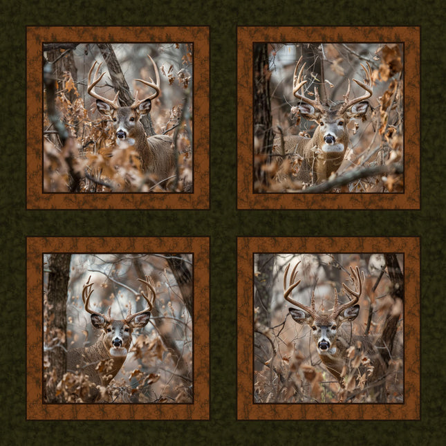 Timber Buck Pillow Panel Cotton Fabric
