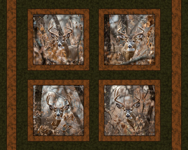 Timber Buck Pillow Panel Cotton Fabric