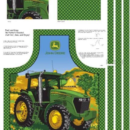 John Deere BBQ Apron Cotton Fabric Panel