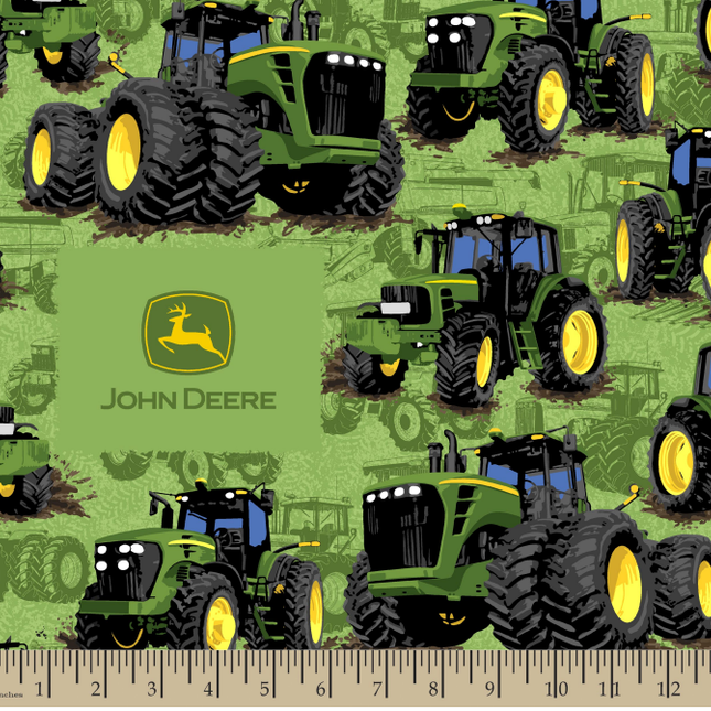 John Deere Flip Green Cotton Fabric