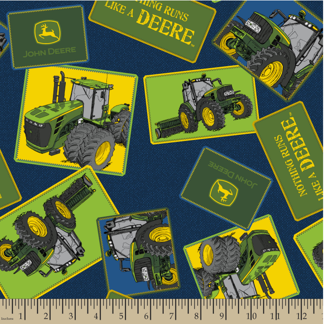 Handmade Placemat Or Table Runner John Deere Tossed Tractors Blue Nothing Runs Like a Deere