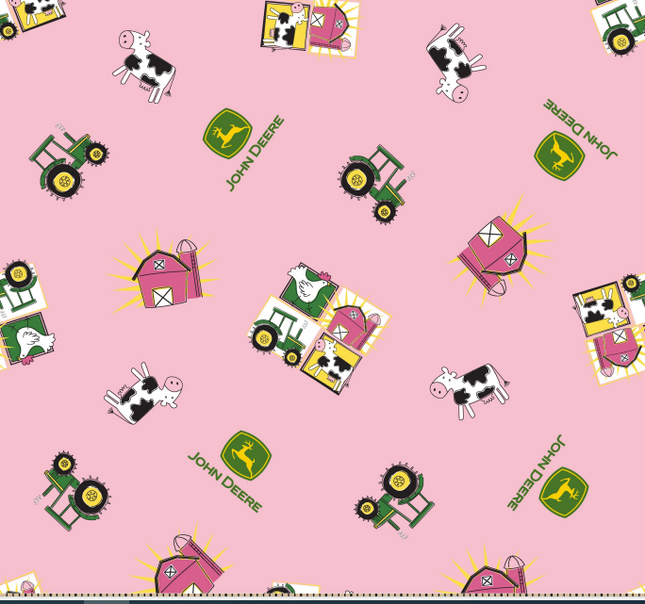 Handmade Placemat Or Table Runner John Deere Farm Girl Pink