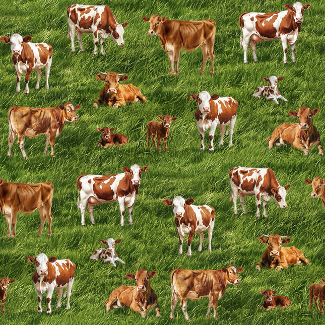 Cow Friends Cotton Fabric