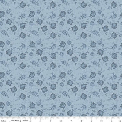 Anne of Green Gables Tone-on-Tone Blue Cotton Fabric