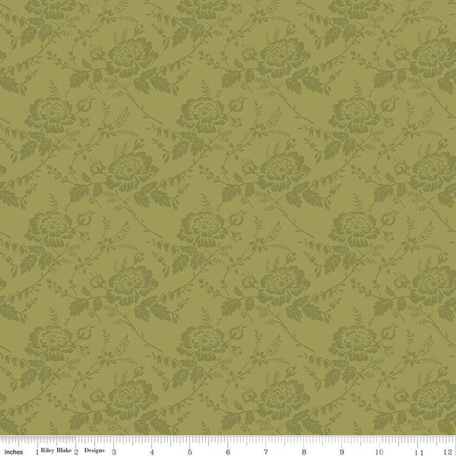 Handmade Placemat Or Table Runner Anne of Green Gables™ Damask Olive