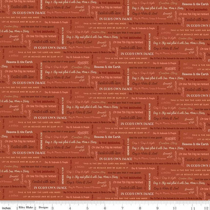Created with Love It Is Written Clay Cotton Fabric