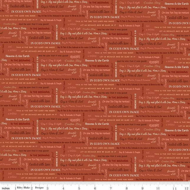 Created with Love It Is Written Clay Cotton Fabric