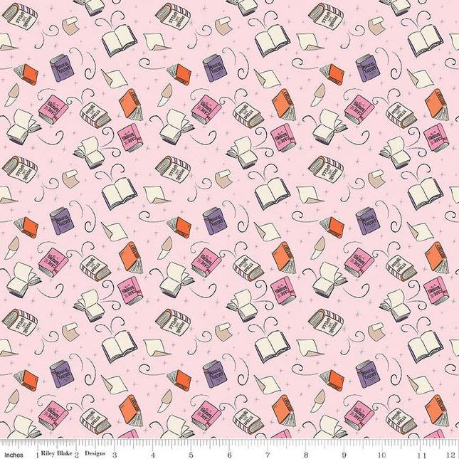 Handmade Placemat Or Table Runner Spooky Schoolhouse Spellbooks Pink Sparkle