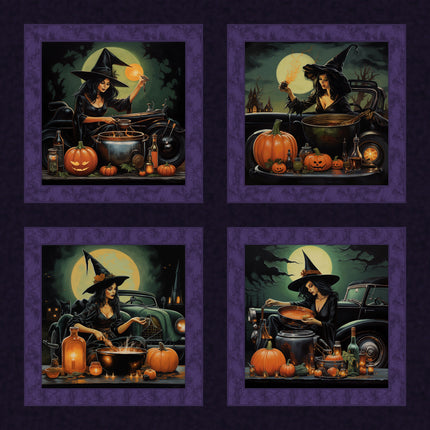 Witches Brew Pillow Panel Cotton Fabric