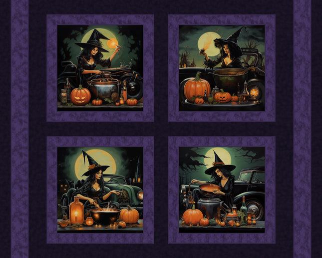 Witches Brew Pillow Panel Cotton Fabric