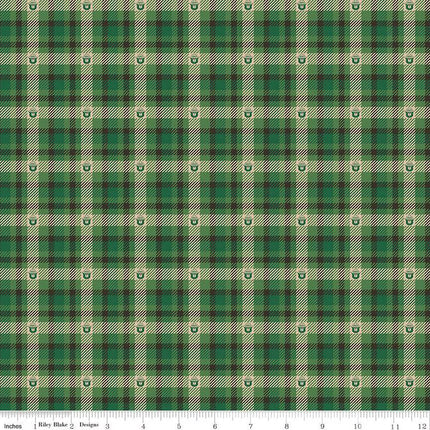 Only You Smokey Bear Plaid Forest Cotton Fabric
