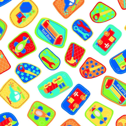 Tools and Toys Comfy Prints Flannel Fabric