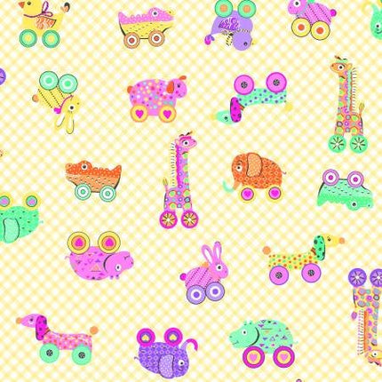 Baby Animal Toys Yellow Comfy Prints Flannel Fabric