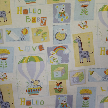 Nursery Hello Baby Cotton Fabric