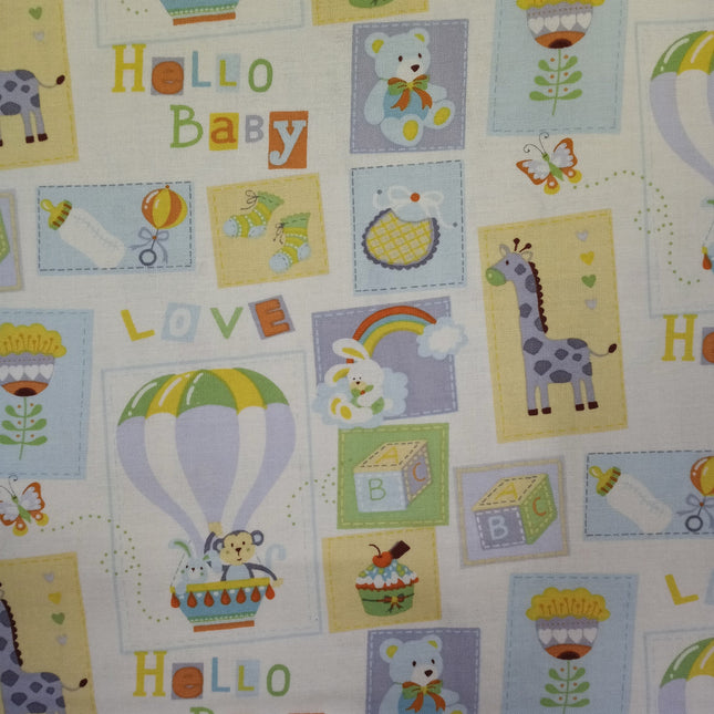 Nursery Hello Baby Cotton Fabric