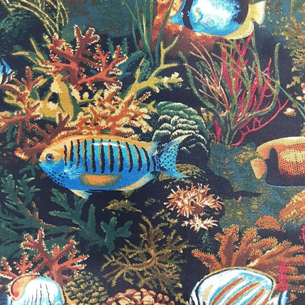 Wildlife Reef Green Cotton Fabric