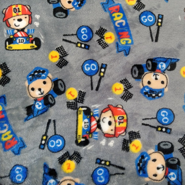 Racing Karts Minky Blend Fabric