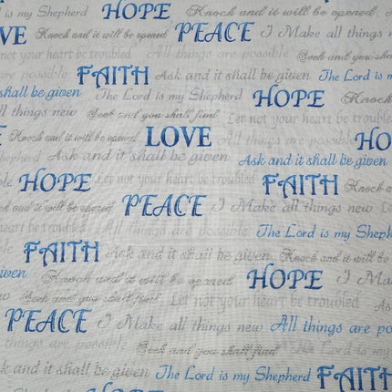 Faith Hope and Love Whistler Studio Glitter Cotton Fabric