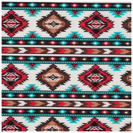 Red & Turquoise Southwest Flannel Fabric