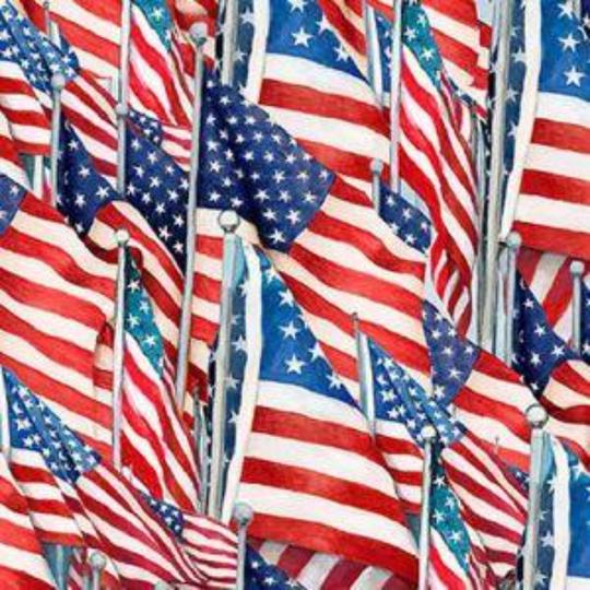 Curtain Valance - Patriotic American Flag Toss Cotton