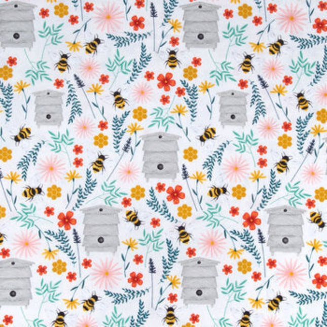 Bee Happy Calico Cotton Fabric