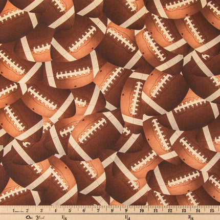 Footballs Cotton Calico Fabric