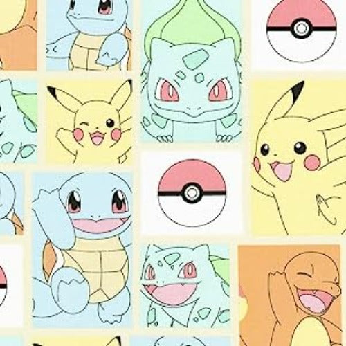 Pokémon Patch Cotton Fabric- Precut