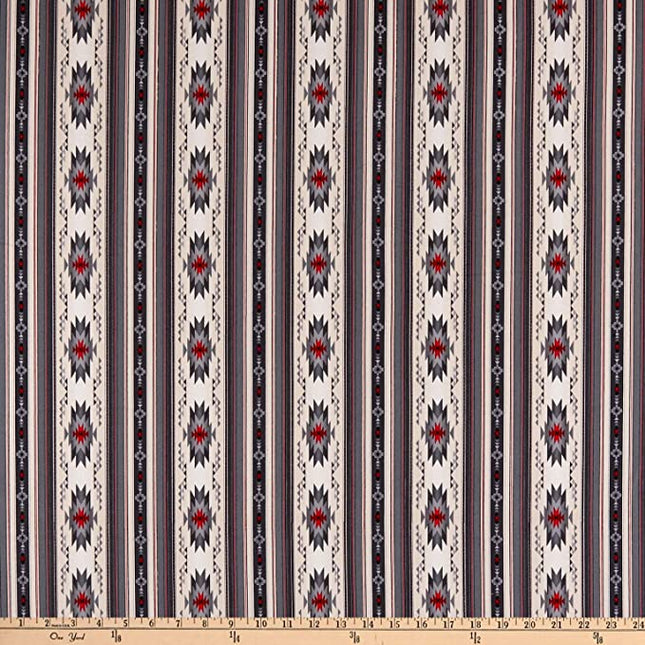 Tucson Small Stripe Gray Cotton Fabric