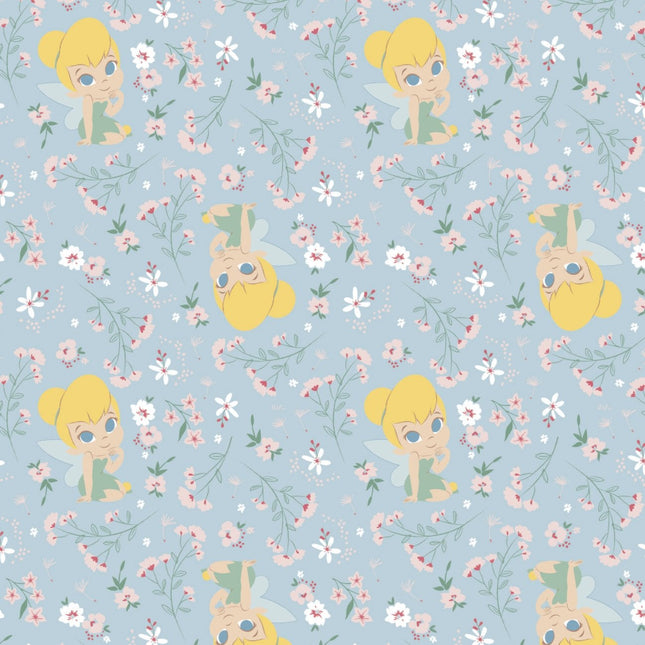 Tinker Bell Blue Cotton Fabric