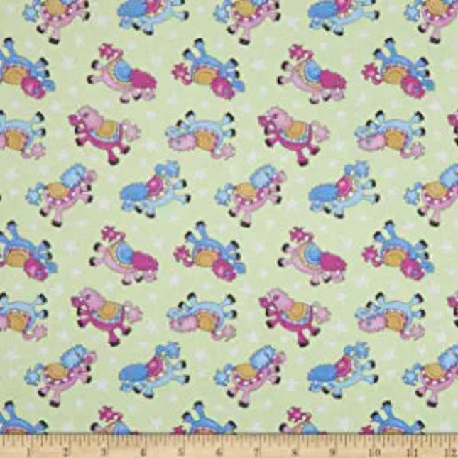 Once Upon A Time Tossed Horses Cotton Fabric