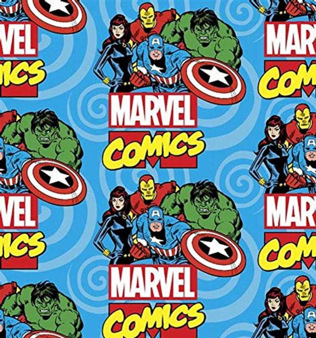 Avengers Light Blue Fleece Fabric