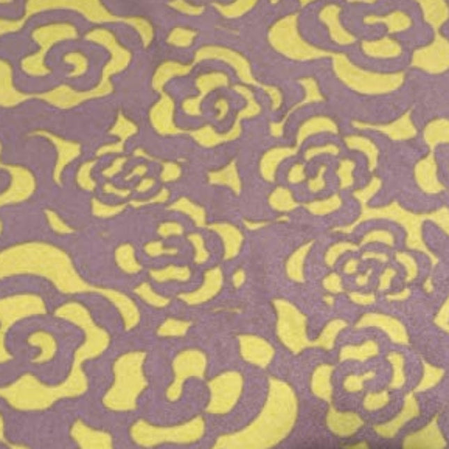 Flowers Green Fleece Fabric