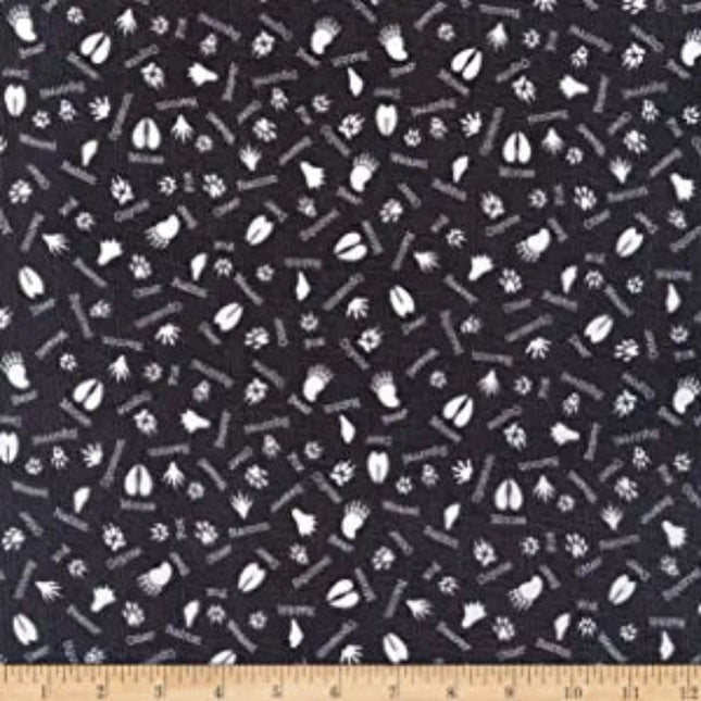 Into The Woods Crazy Arrows Gray Cotton Fabric