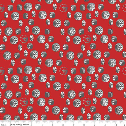 Hot Wheels Classic Tires Red Cotton Fabric
