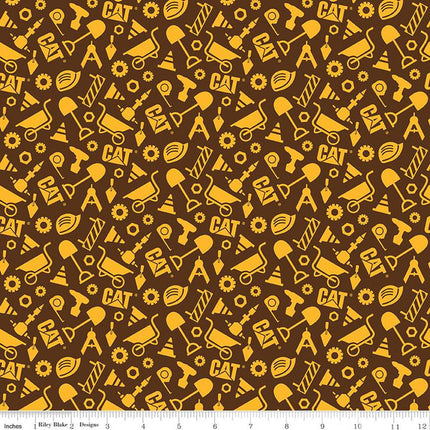 CAT® Buildin' Crew Construction Set Brown Cotton Fabric